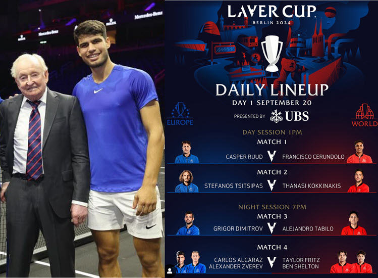 Alcaraz, Ruud, Tsitsipas, Dimitrov in action on day one at the Laver Cup