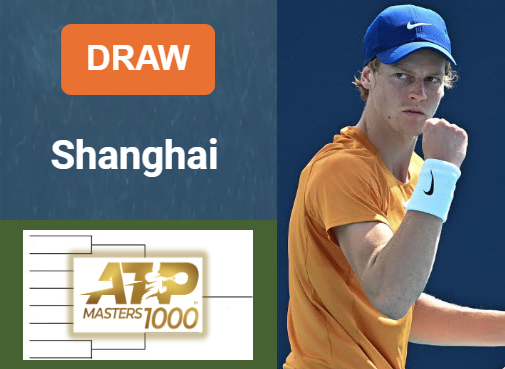 ATP SHANGHAI DRAW, PRIZE MONEY. Sinner, Zverev, Alcaraz, Djokovic are the top seeds