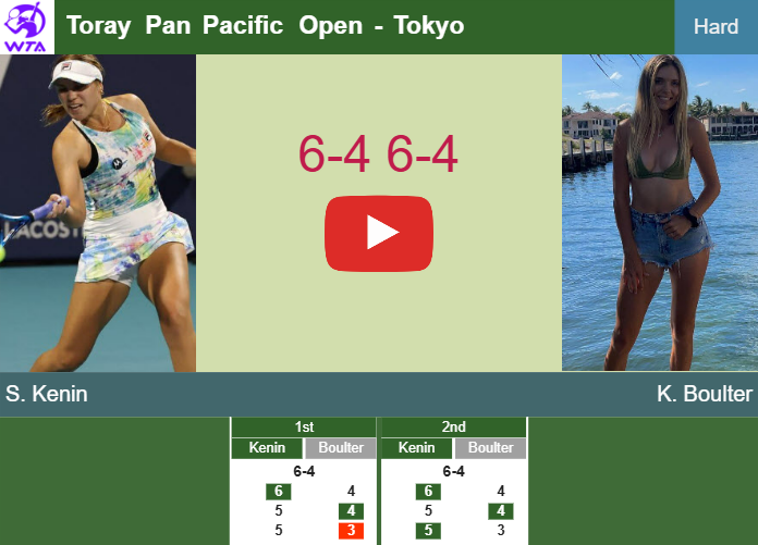 Sofia Kenin shocks Boulter in the semifinal to collide vs Zheng. HIGHLIGHTS – TOKYO RESULTS