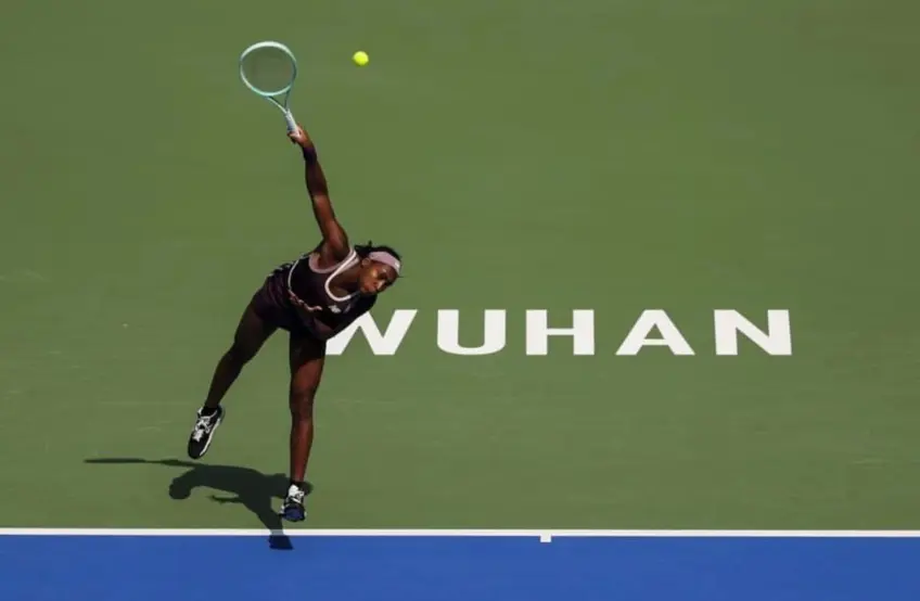 Coco Gauff sets two negative records following horrendous serving display in Wuhan