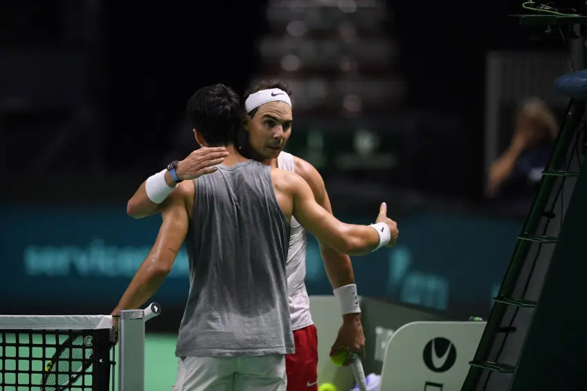 Watch: Rafael Nadal trains with Carlos Alcaraz in Malaga