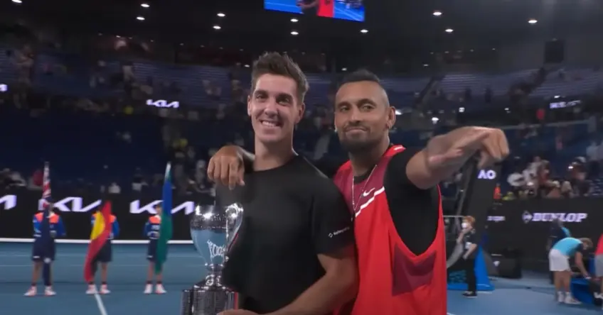 Thanasi Kokkinakis shares how Nick Kyrgios made him really mad after AO doubles title