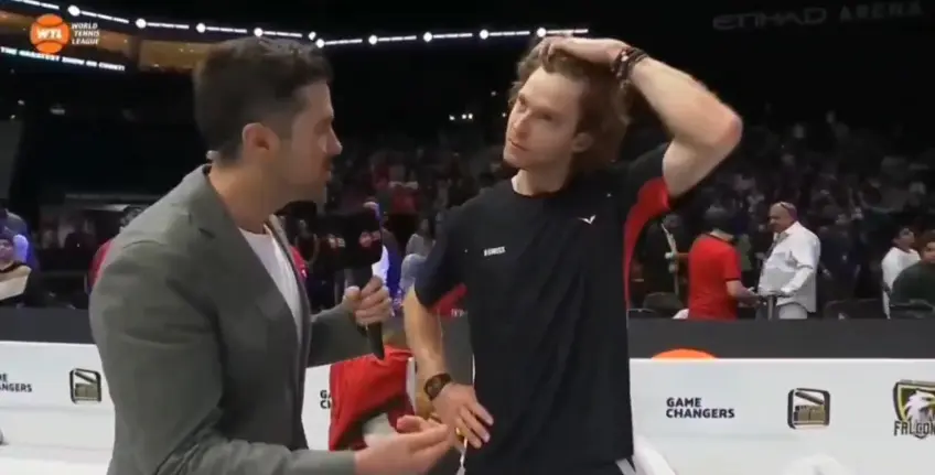 Watch: Andrey Rublev’s brutally honest but also awkward answer after WTL title