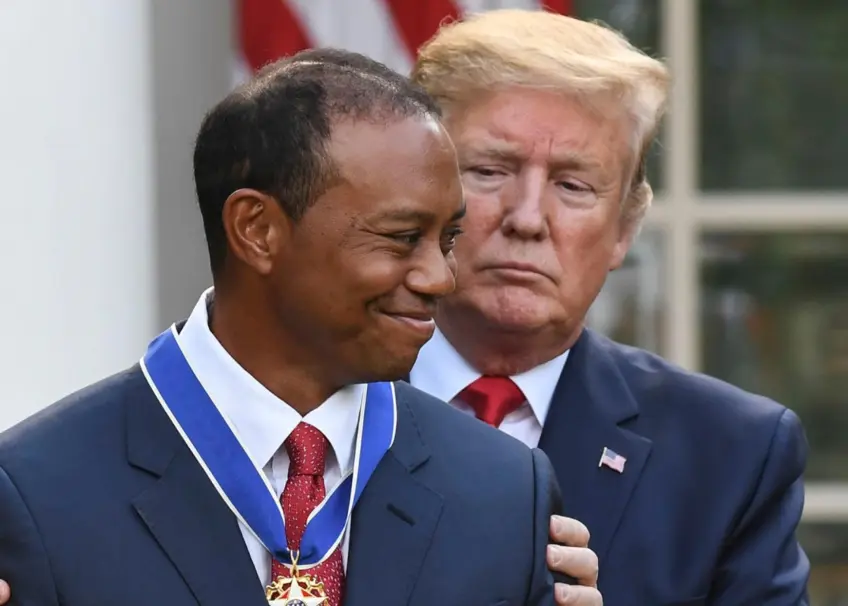 Tiger Woods joins Donald Trump at White House for Black History Month recognition